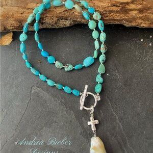 Turquoise Necklace with Silver Accents